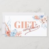 Carte Peach et blue tropical certificat cadeau (Devant)
