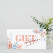 Carte Peach et blue tropical certificat cadeau (Debout devant)