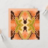 Carte Peach Fuzz Boho Shabby Chic géométrique Art Abstra (Devant/Arrière en situation)