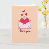 Carte Peach Hearts Love You Card (Fleur jaune)