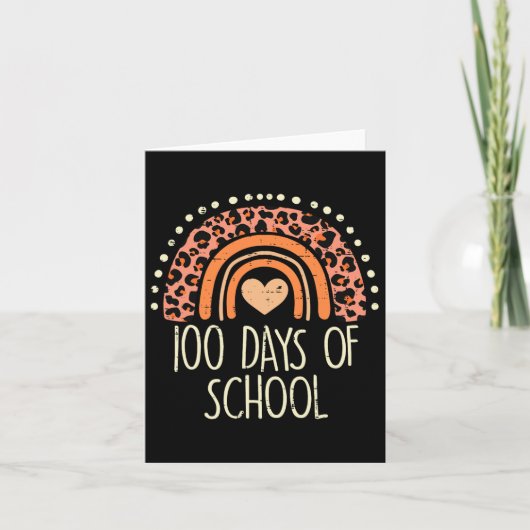 Carte Peach Leopard Rainbow 100 Days School Cute 100th D (Devant)