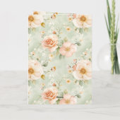 Carte Peach Mint Pretty Roses Floral Bridal Shower (Dos)