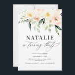 Carte Peach watercolor floral trentième anniversaire fêt<br><div class="desc">Peach watercolor floral trentième anniversaire invitations fêtes. Belle élégante et moderne thème de fête.</div>