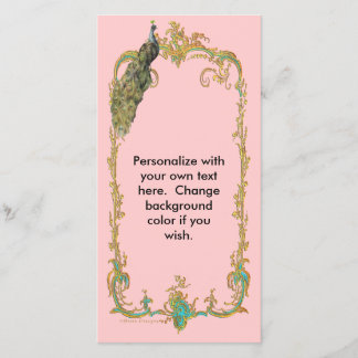 Carte Peacock avec cadre or "Enregistrer la date"