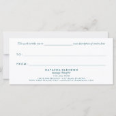 Carte Peacock Blue Zen Mandala Certificats cadeaux (Dos)