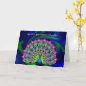 Carte Peacock Colorful Anniversaire (Fleur jaune)