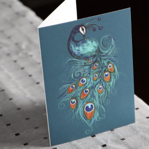 Carte Peacock Feathers