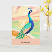 Carte peacock happy birthday (Fleur jaune)