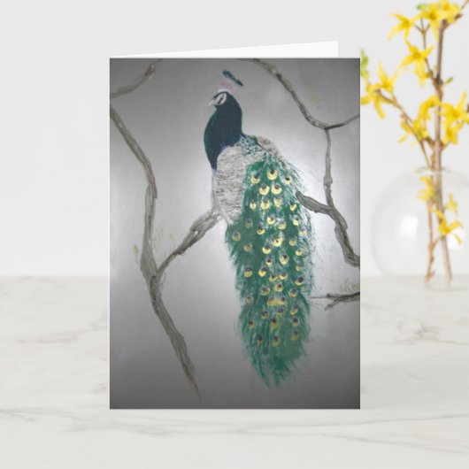 Carte Peacock le matin (Fleur jaune)