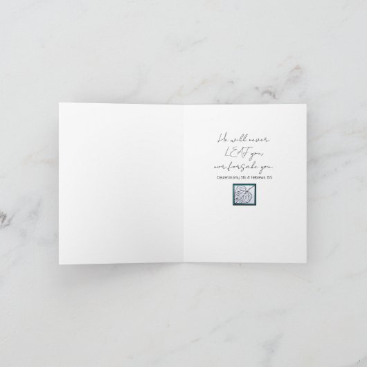 Carte Peacock Leaf/Leaf-He Will Never Leaf You-Turquoise (Intérieur)