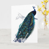 Carte Peacock vintage (Fleur jaune)