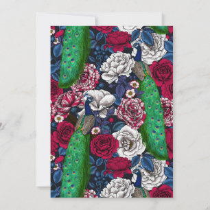Carte Peacocks dans le jardin rose