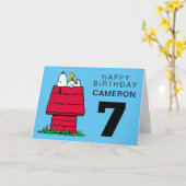 Carte PEANUTS | Joyeux Anniversaire Snoopy (Fleur jaune)