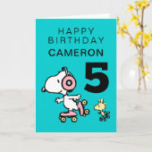 Carte PEANUTS | Joyeux Anniversaire Snoopy (Fleur jaune)