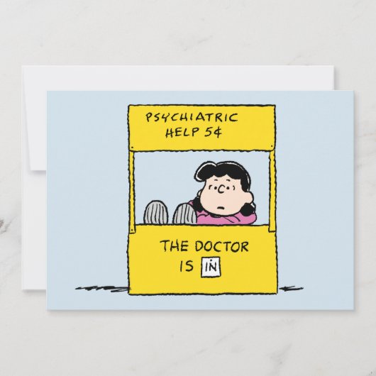 Carte Peanuts | Lucy & le docteur est là (Devant)
