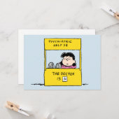 Carte Peanuts | Lucy & the Doctor Is In (Devant/Arrière en situation)