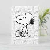 Carte PEANUTS | Snoopy en bandes dessinées Noir Blanc (Debout devant)