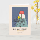 Carte Peanuts Snoopy Hard Work Pays Off Graduation (Fleur jaune)