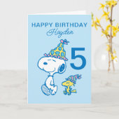 Carte PEANUTS | Snoopy Joyeux Anniversaire (Fleur jaune)