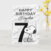 Carte PEANUTS | Snoopy Joyeux Anniversaire (Fleur jaune)