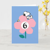 Carte PEANUTS | Snoopy Joyeux anniversaire (Fleur jaune)