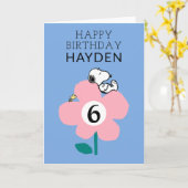 Carte PEANUTS | Snoopy Joyeux Anniversaire (Fleur jaune)