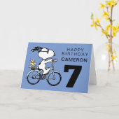 Carte PEANUTS | Snoopy Joyeux anniversaire (Fleur jaune)
