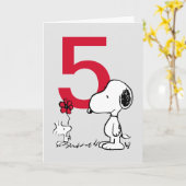 Carte PEANUTS | Snoopy Joyeux anniversaire (Fleur jaune)
