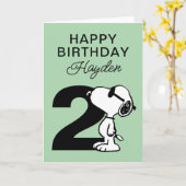 Carte PEANUTS | Snoopy Joyeux Anniversaire (Fleur jaune)