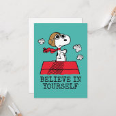 Carte Peanuts | Snoopy the Flying Ace (Devant/Arrière en situation)