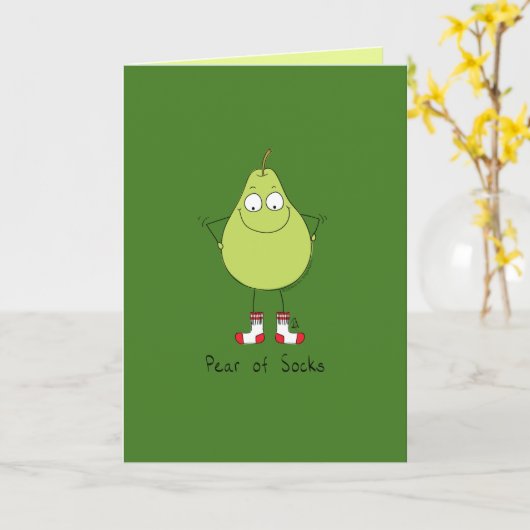 Carte Pear of Socks - Funny Pear Pun Card (Fleur jaune)
