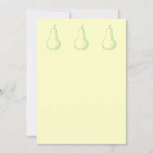 Carte Pear Sketch. Dessin de trait vert clair.