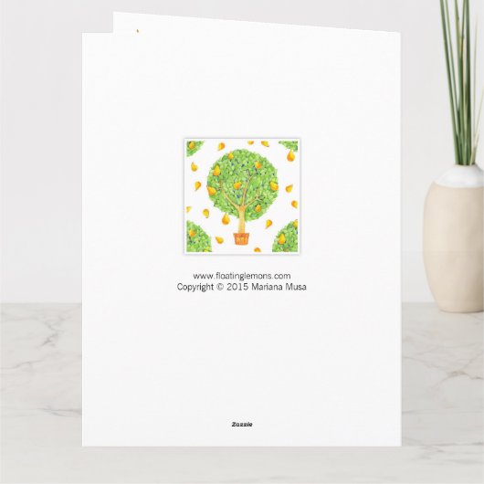 Carte Pear Tree Pears Blank Big Grey Card (Dos)