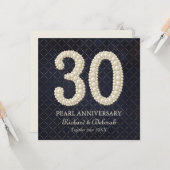 Carte Pearl 30e anniversaire du Mariage Salutation (Devant/Arrière en situation)