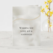 Carte Pearls White Luxe Mariage (Fleur jaune)