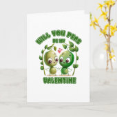 Carte Peas-Tu Être Ma Valentine (Fleur jaune)