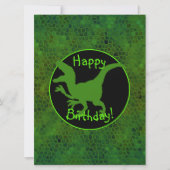 Carte Peau de dinosaure vert Joyeux anniversaire!  (Devant)