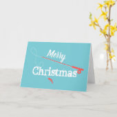 Carte Pêche à la mouche Joyeux Noël (Fleur jaune)