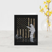 Carte Pêche à la mouche Pêcheur drapeau américain Camouf (Fleur jaune)