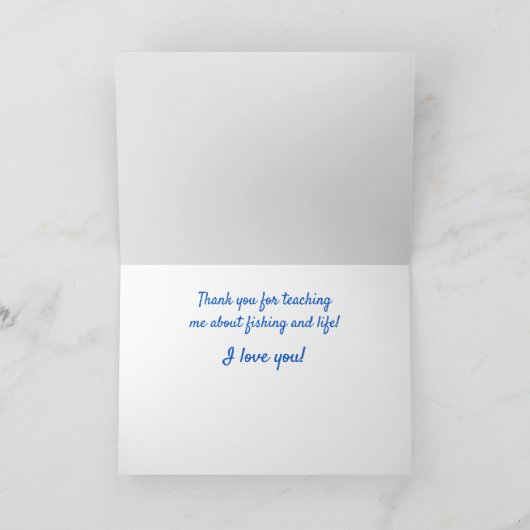 Carte Pêche à la mouche "pour papa" Anniversaire (Intérieur)