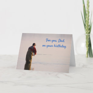 Carte Pêche à la mouche "pour papa" Anniversaire