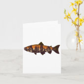 Carte Pêche à la truite Forêt Nature Faune Pêcheur (Fleur jaune)