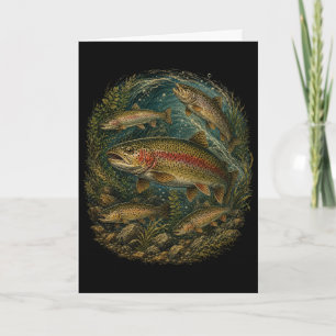 Carte Pêche à la truite Pêche à la truite vintage Pêche