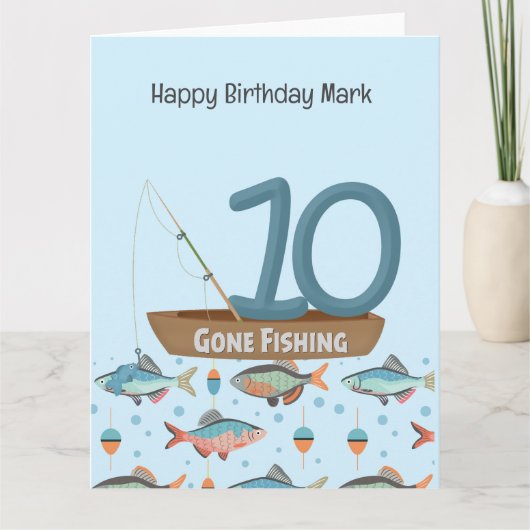 Carte Pêche Amant 10e anniversaire (Devant)