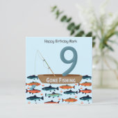 Carte Pêche Amant 9e anniversaire (Debout devant)