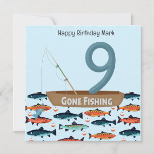 Carte Pêche Amant 9e anniversaire
