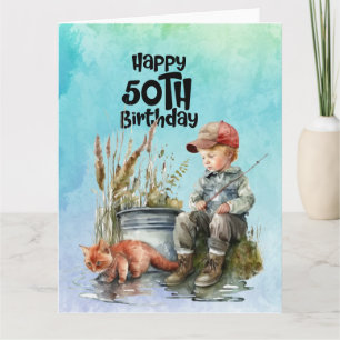 Carte Pêche amoureux 50e anniversaire