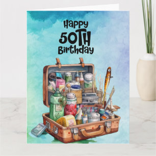 Carte Pêche amoureux 50e anniversaire
