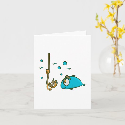 Carte Pêche amusante (Fleur jaune)