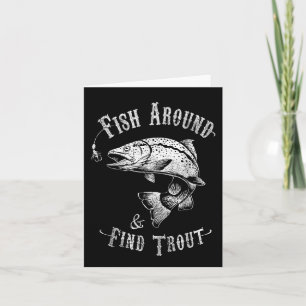 Carte Pêche amusante Poisson autour de Trouver truite